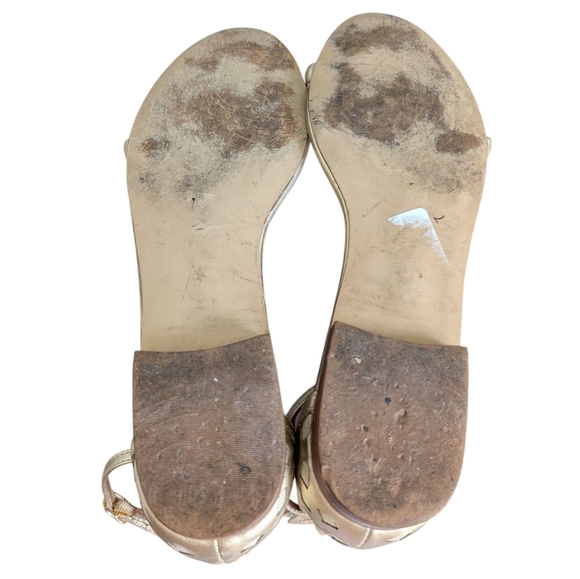 Lilly Pulitzer Gold Laura Pineapple Sandals sz 8.5 - Picture 5 of 7